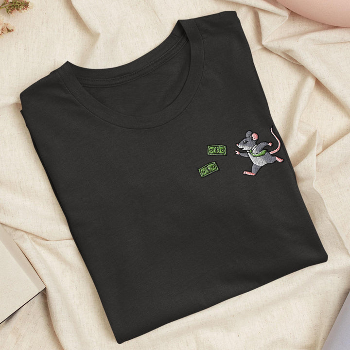 Rat Race Embroidered T-Shirt: Lightweight Cotton, Unisex Fit
