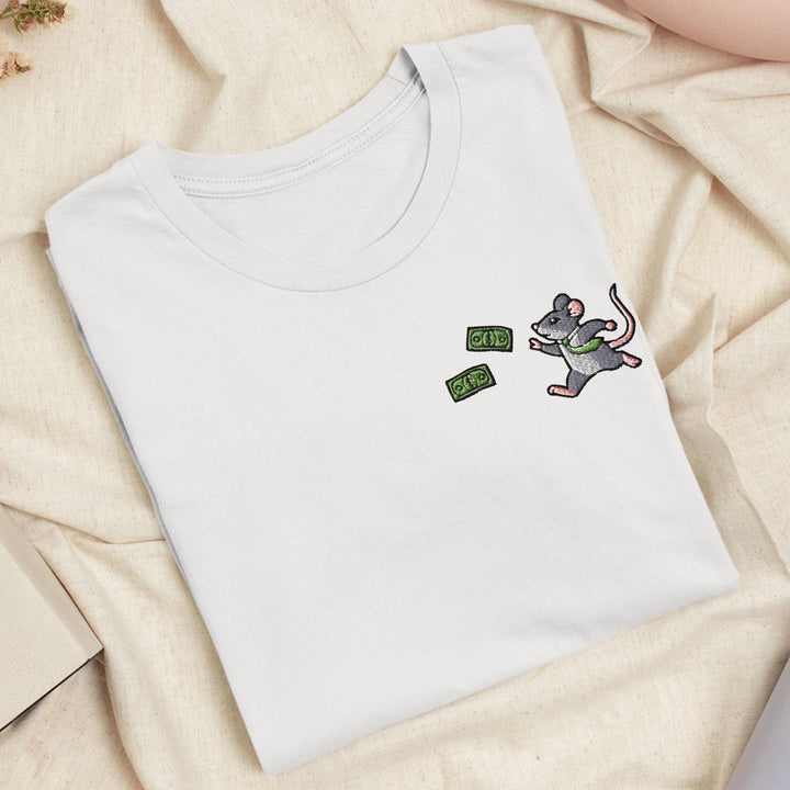 Rat Race Embroidered T-Shirt: Lightweight Cotton, Unisex Fit