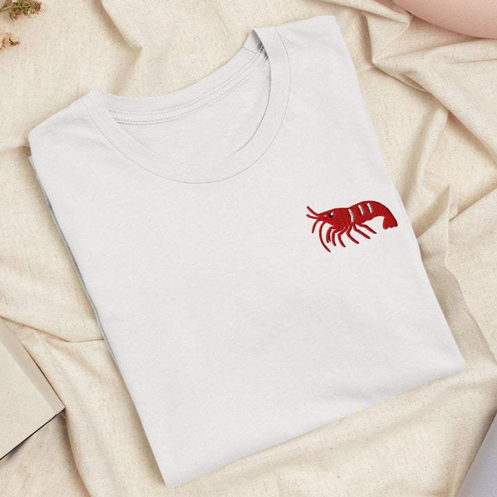 Cherry Shrimp Neocaridina davidi Embroidered T-Shirt: Lightweight Cotton, Unisex Fit