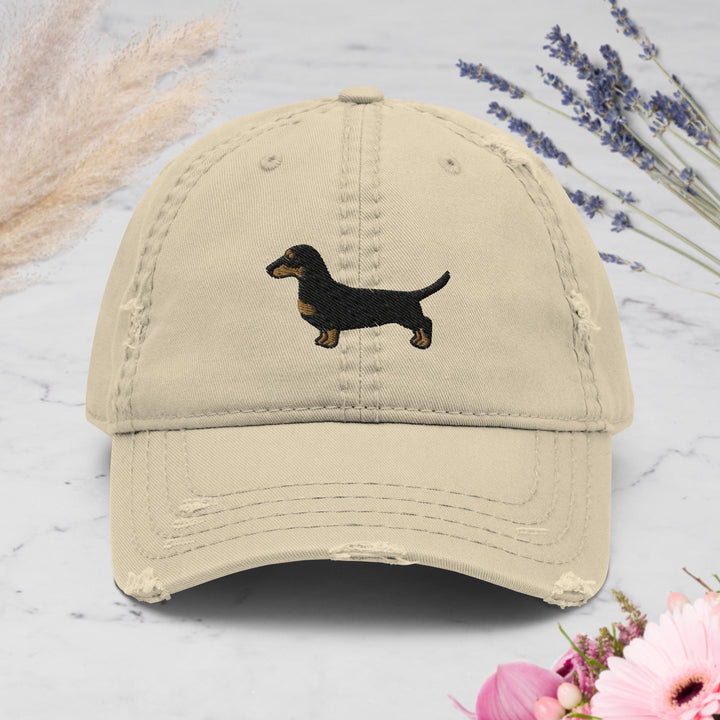 DISTRESSED DAD HAT - Your Design, Logo or Text - Embroidered Cotton Low Profile Baseball Cap  - Bulk Order Discounts Available