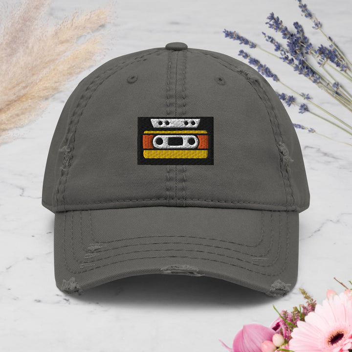 DISTRESSED DAD HAT - Your Design, Logo or Text - Embroidered Cotton Low Profile Baseball Cap  - Bulk Order Discounts Available
