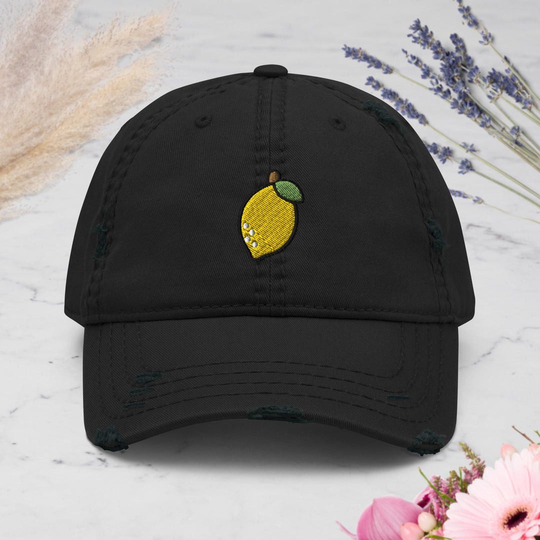 DISTRESSED DAD HAT - Your Design, Logo or Text - Embroidered Cotton Low Profile Baseball Cap  - Bulk Order Discounts Available