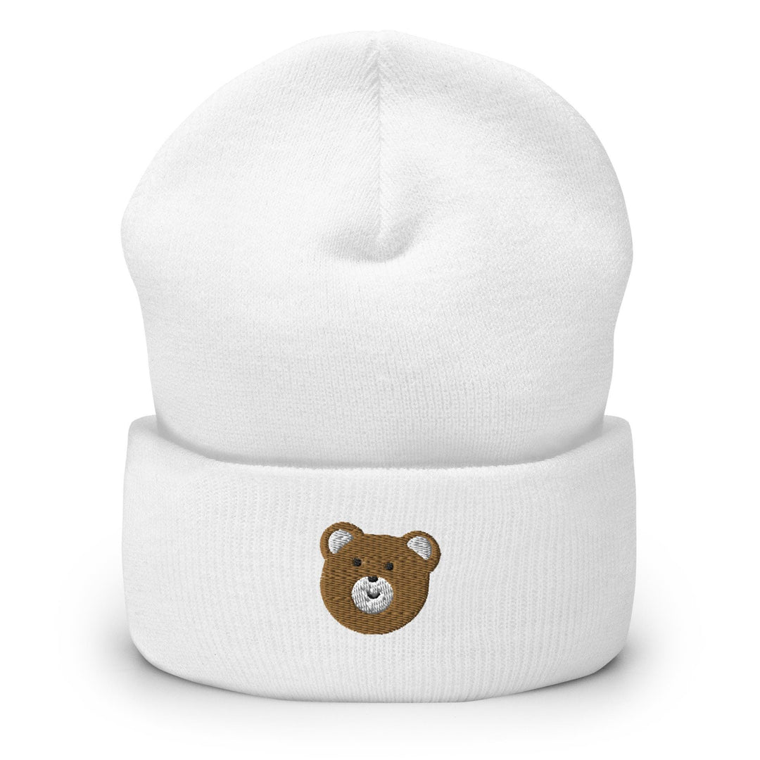 Brown Mr. Teddy BearEmbroidered Cuffed Beanie: Cozy Unisex Winter Cap