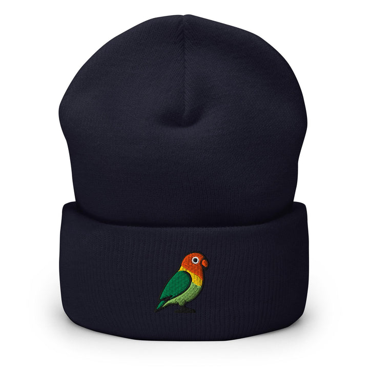 Lovebird Embroidered Cuffed Beanie: Cozy Unisex Winter Cap