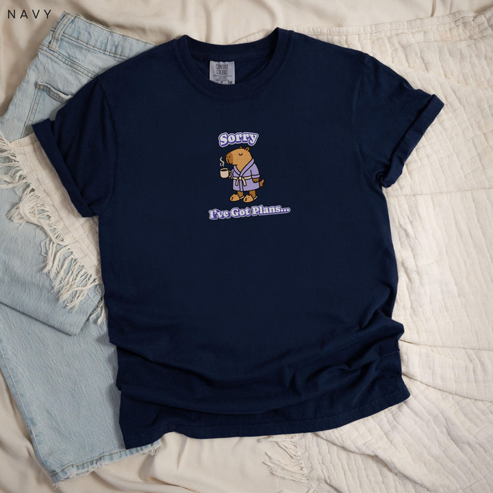 Stay at Home Capybara Printed T-Shirt: Comfort Colors®, Garment-Dyed Heavyweight Cotton, Relaxed Unisex Fit