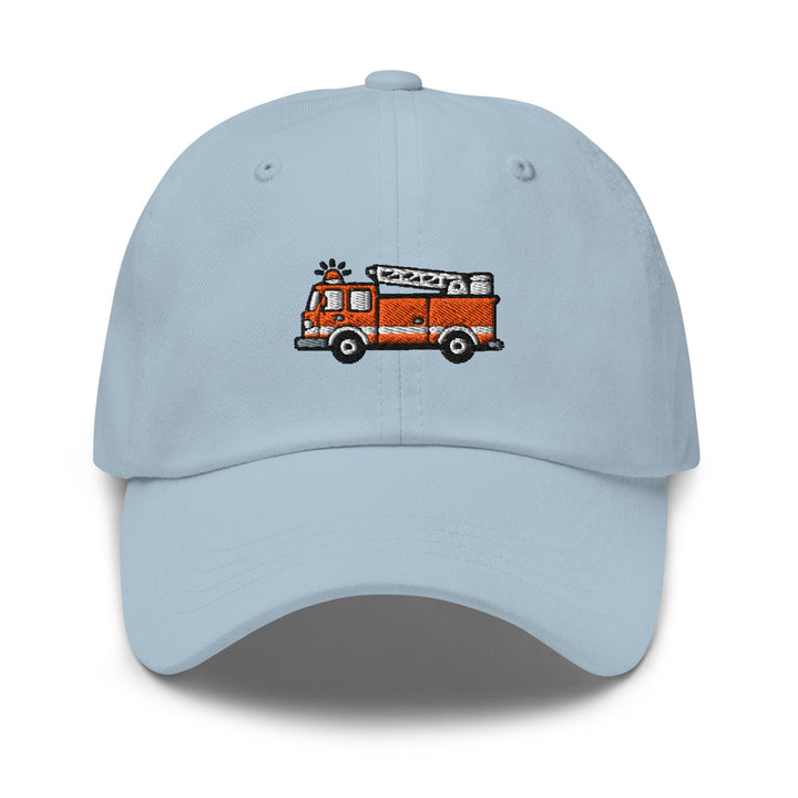 Red Fire Truck Embroidered Dad Cap: Chino Cotton Twill Adjustable Unisex Hat
