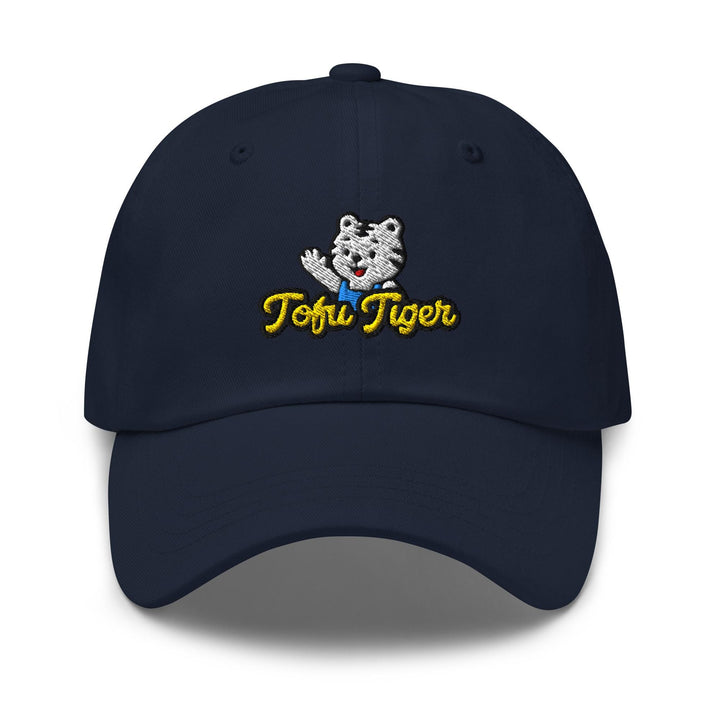Tofu Tiger Mascot Embroidered Dad Cap: Chino Cotton Twill Adjustable Unisex Hat