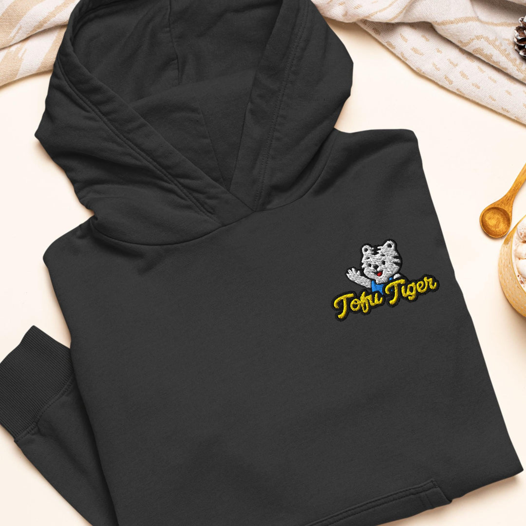 Tofu Tiger Mascot Embroidered Hoodie: Heavy Blend Cotton-Poly, Unisex Fit