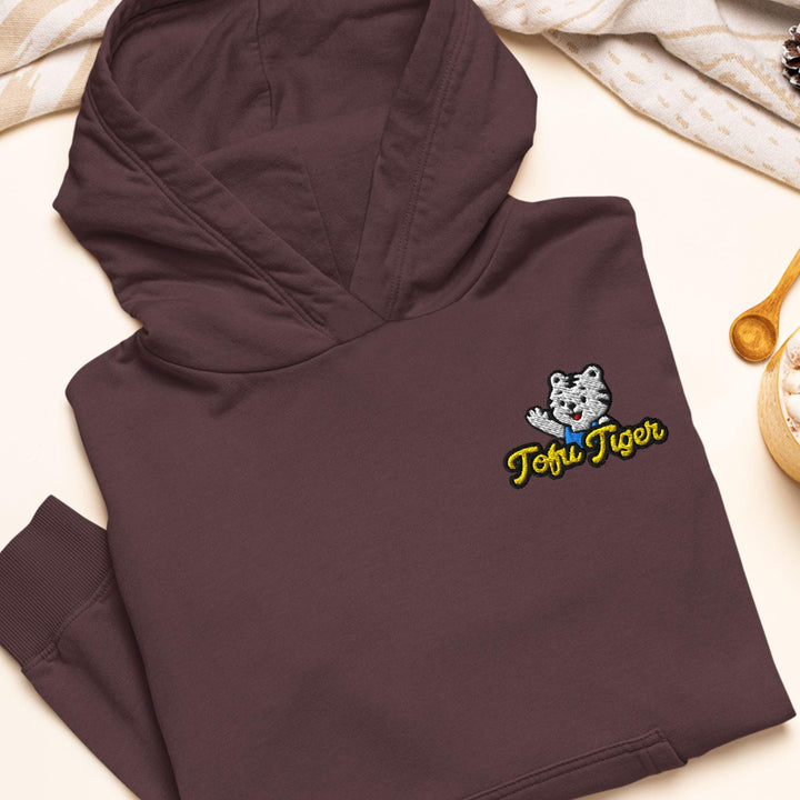 Tofu Tiger Mascot Embroidered Hoodie: Heavy Blend Cotton-Poly, Unisex Fit