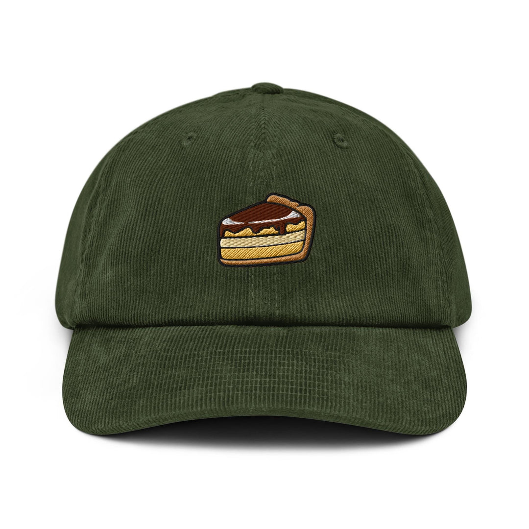 Classic Pie Desserts Embroidered Cotton Corduroy Hat: Adjustable Fit