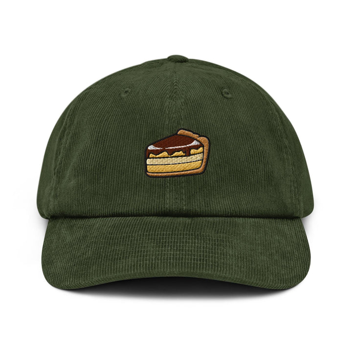 Classic Pie Desserts Embroidered Cotton Corduroy Hat: Adjustable Fit