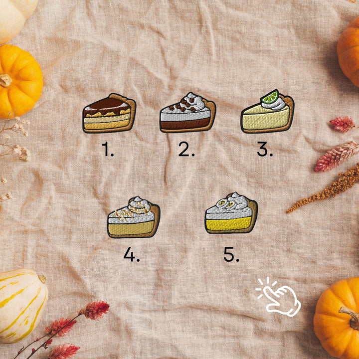 Classic Pie Desserts Embroidered 5‑Panel Cotton Camper Cap: Adjustable Fit &amp; Designs