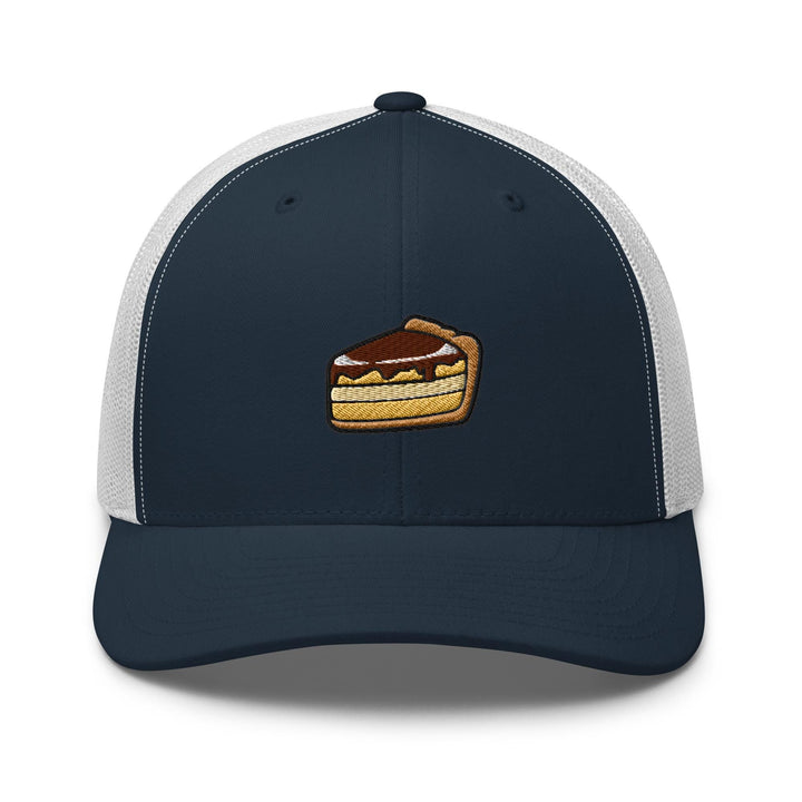 Classic Pie Desserts Embroidered Trucker Hat: Structured Retro Cap with Mesh Back