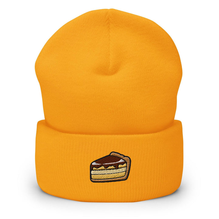 Classic Pie Desserts Embroidered Cuffed Beanie: Cozy Unisex Winter Cap