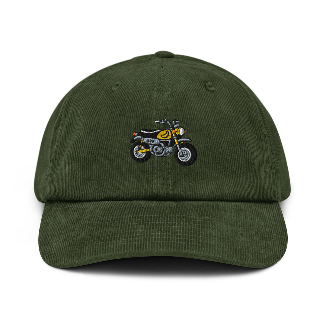 Chimp Mini Japanese Motorcycle Embroidered Cotton Corduroy Hat: Adjustable Fit
