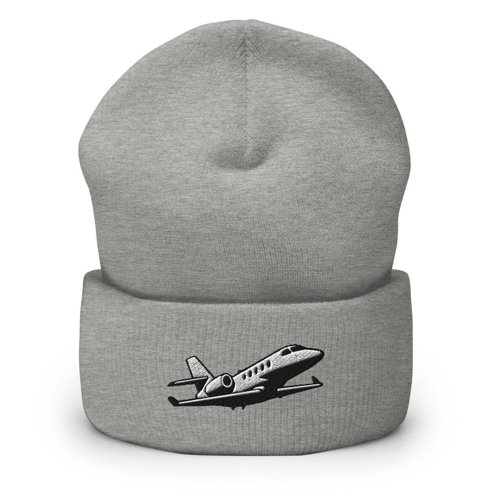 Business Jet Embroidered Cuffed Beanie: Cozy Unisex Winter Cap