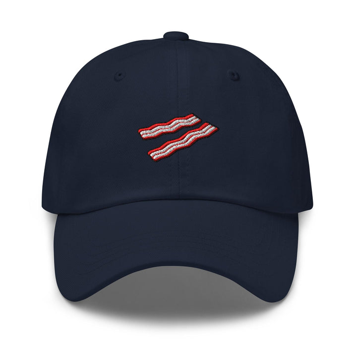 Crispy Bacon Strips Embroidered Dad Cap: Chino Cotton Twill Adjustable Unisex Hat