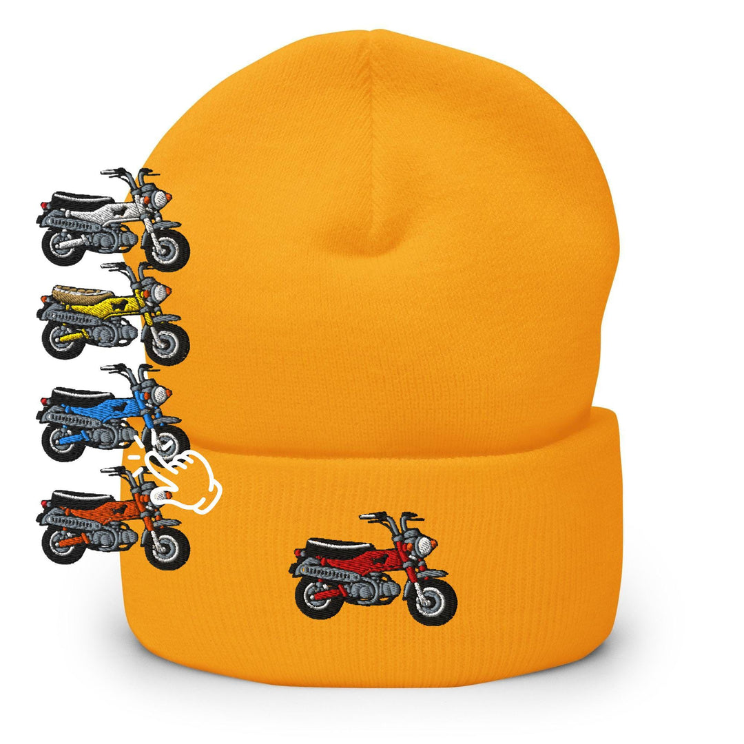 Max Mini Japanese Motorcycle Embroidered Cuffed Beanie: Cozy Unisex Winter Cap