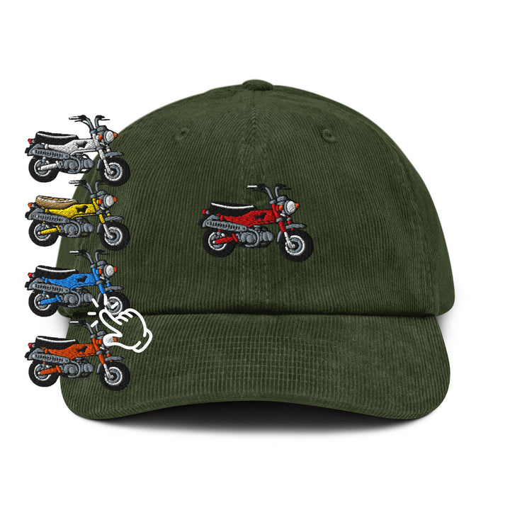 Max Mini Japanese Motorcycle Embroidered Cotton Corduroy Hat: Adjustable Fit