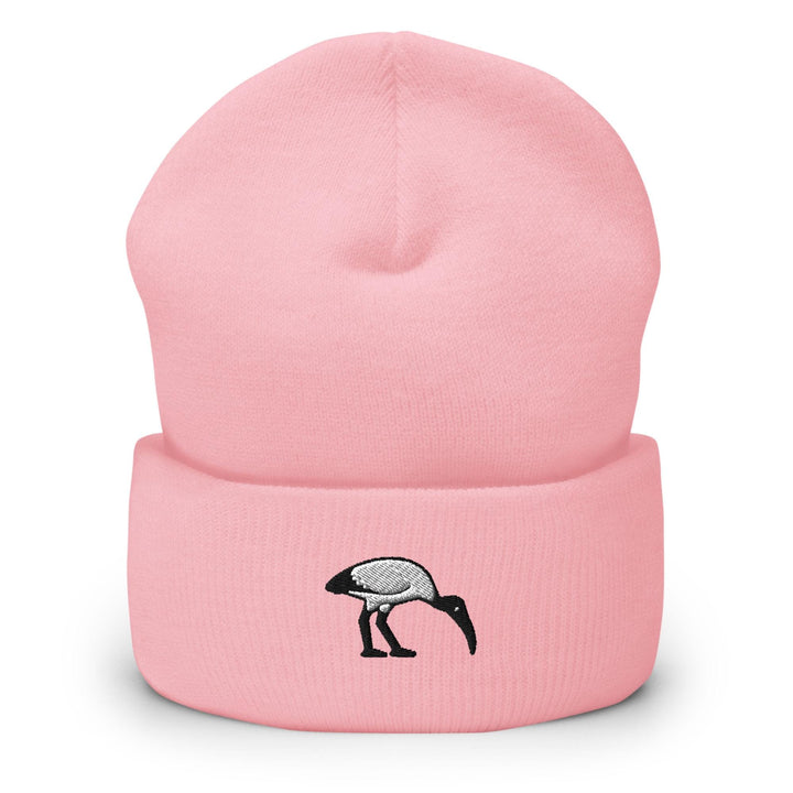 Bin Chicken Ibis Bird Embroidered Cuffed Beanie: Cozy Unisex Winter Cap