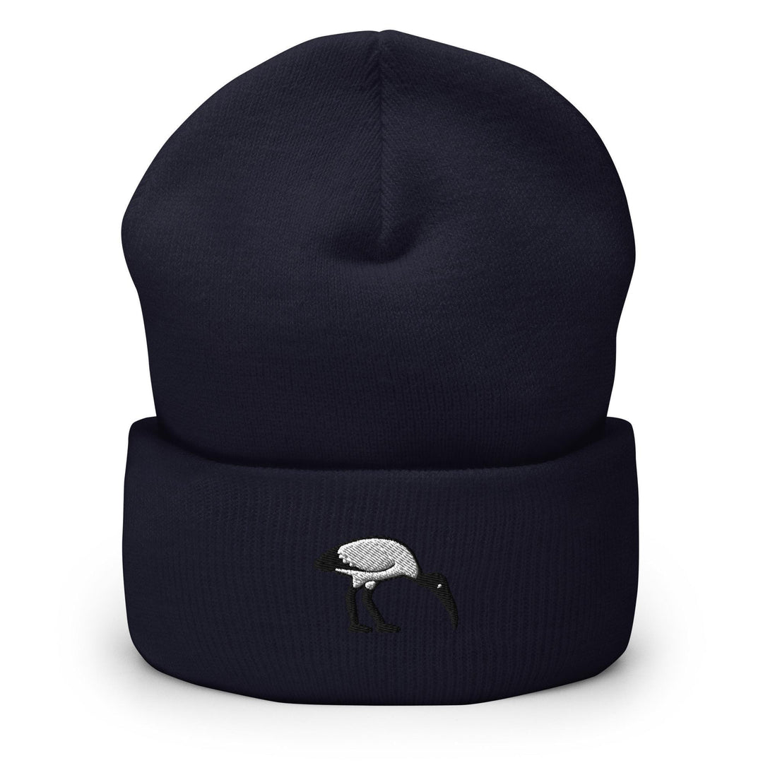Bin Chicken Ibis Bird Embroidered Cuffed Beanie: Cozy Unisex Winter Cap