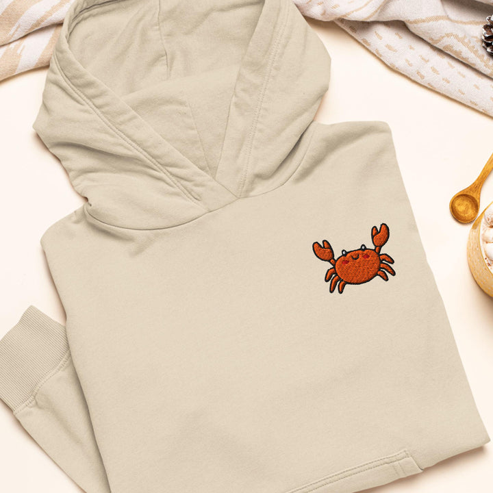 Dungeness Crab Embroidered Hoodie: Heavy Blend Cotton-Poly, Unisex Fit