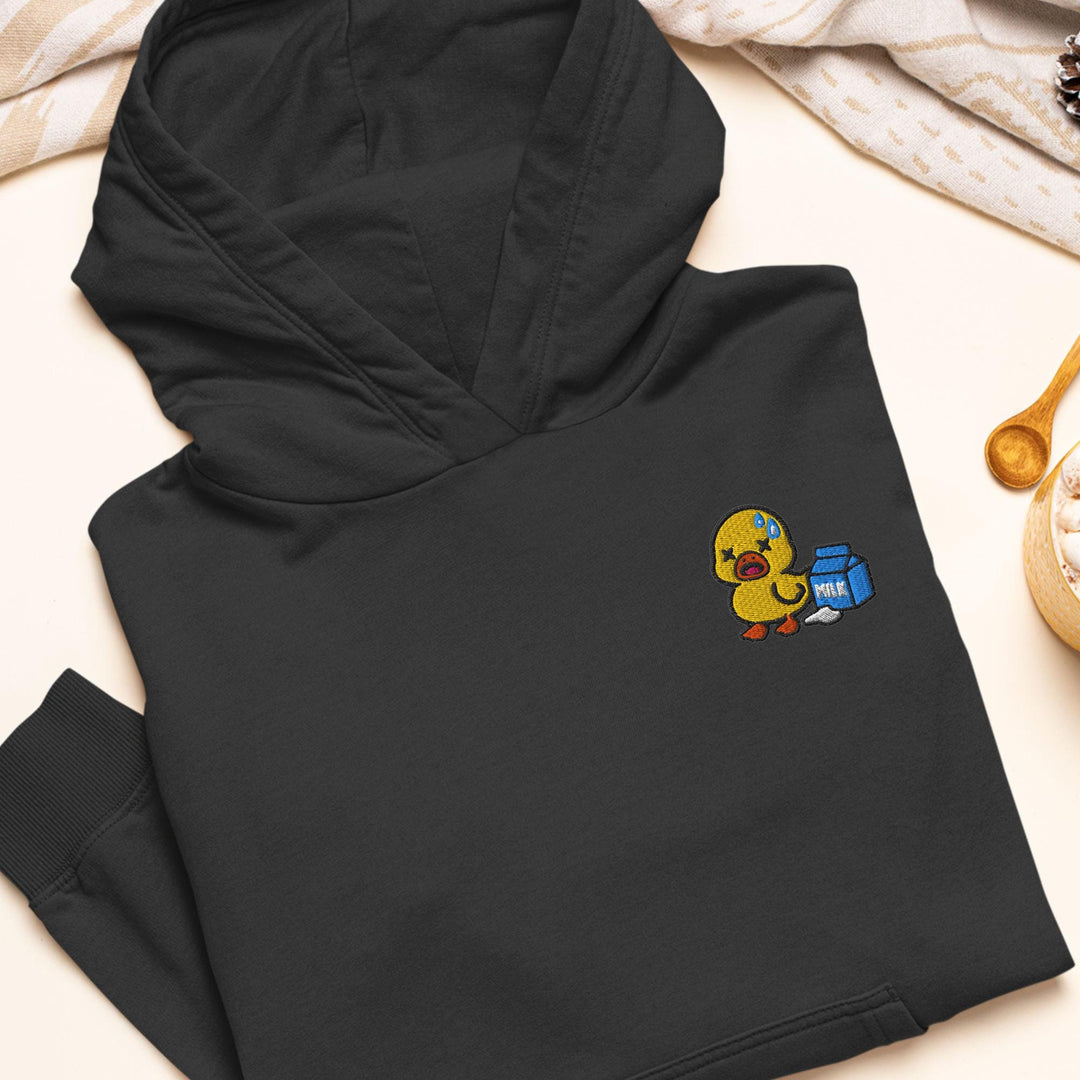 Lactose Intolerant Duck Embroidered Hoodie: Heavy Blend Cotton-Poly, Unisex Fit