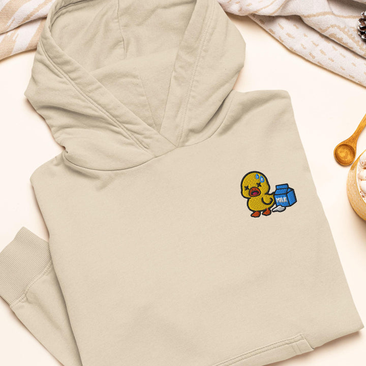 Lactose Intolerant Duck Embroidered Hoodie: Heavy Blend Cotton-Poly, Unisex Fit