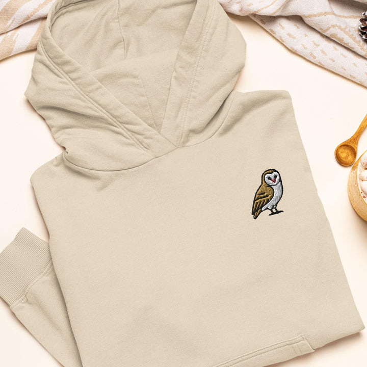 Barn Owl Embroidered Hoodie: Heavy Blend Cotton-Poly, Unisex Fit