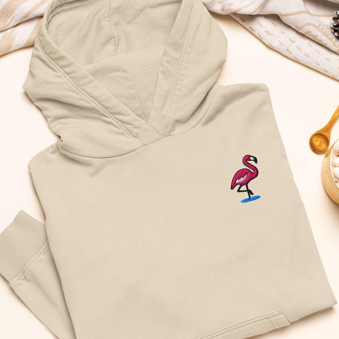 Flamingo in Water Embroidered Hoodie: Heavy Blend Cotton-Poly, Unisex Fit
