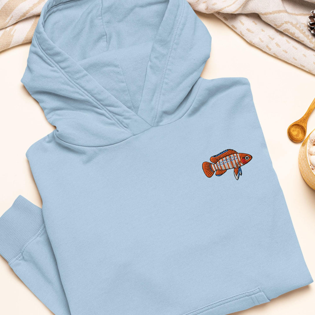 Scarlet Badis Embroidered Hoodie: Heavy Blend Cotton-Poly, Unisex Fit