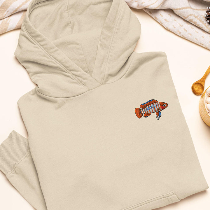 Scarlet Badis Embroidered Hoodie: Heavy Blend Cotton-Poly, Unisex Fit