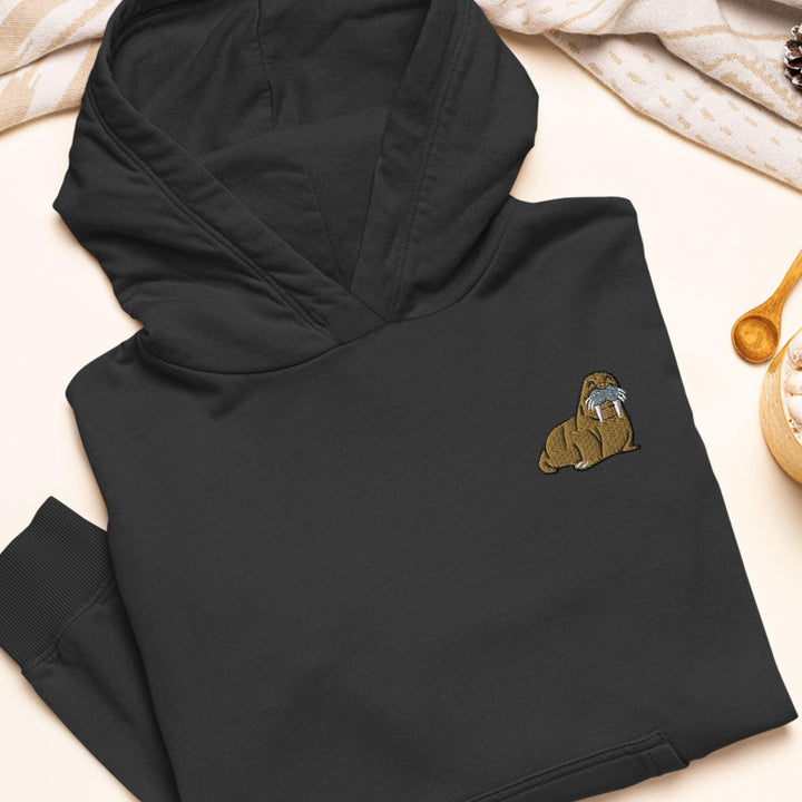 Happy Walrus Embroidered Hoodie: Heavy Blend Cotton-Poly, Unisex Fit