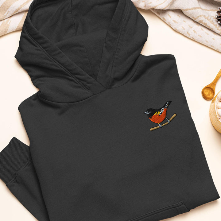 Baltimore Oriole Embroidered Hoodie: Heavy Blend Cotton-Poly, Unisex Fit