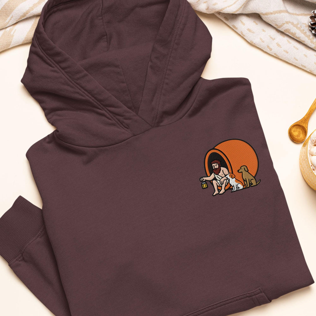 Diogenes the Cynic Embroidered Hoodie: Heavy Blend Cotton-Poly, Unisex Fit