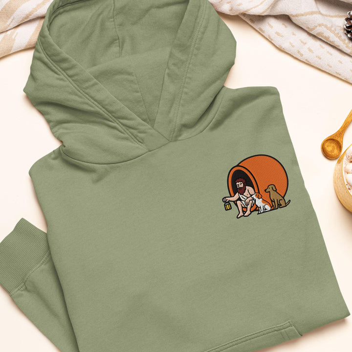Diogenes the Cynic Embroidered Hoodie: Heavy Blend Cotton-Poly, Unisex Fit
