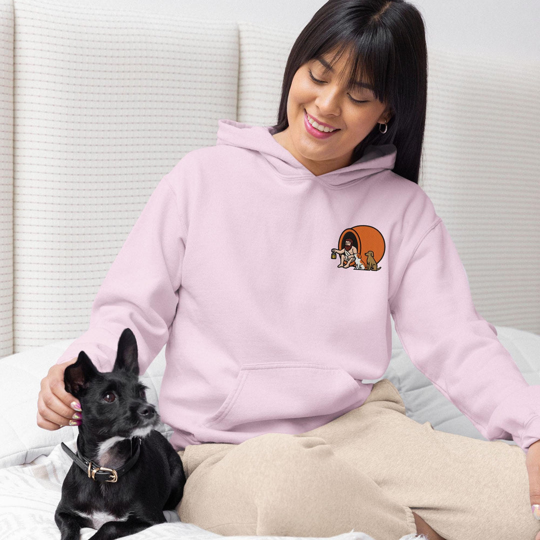 Diogenes the Cynic Embroidered Hoodie: Heavy Blend Cotton-Poly, Unisex Fit
