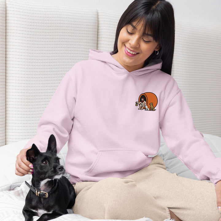 Diogenes the Cynic Embroidered Hoodie: Heavy Blend Cotton-Poly, Unisex Fit