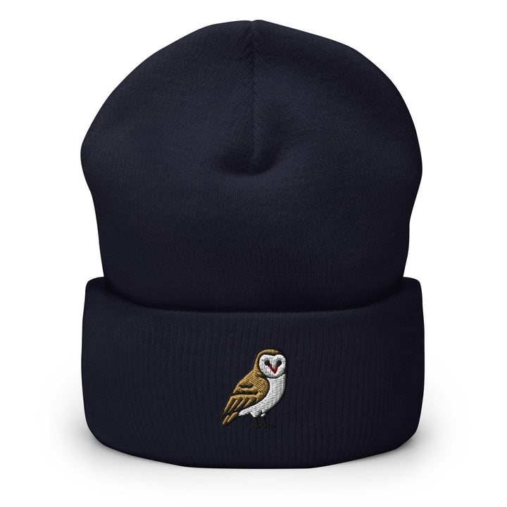 Barn Owl Embroidered Cuffed Beanie: Cozy Unisex Winter Cap