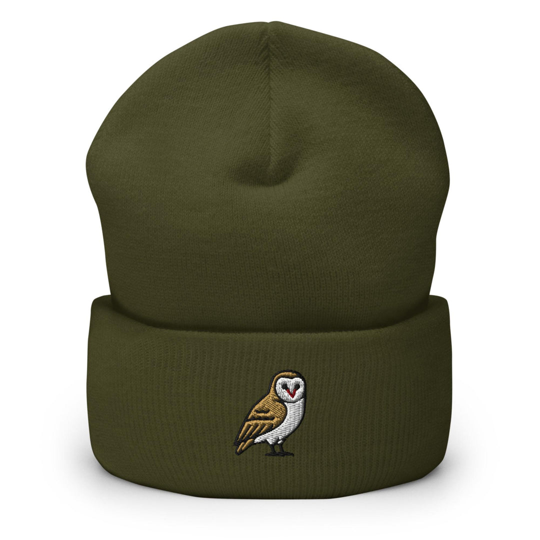 Barn Owl Embroidered Cuffed Beanie: Cozy Unisex Winter Cap