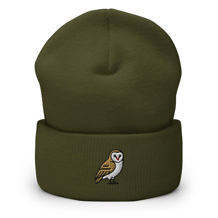 Barn Owl Embroidered Cuffed Beanie: Cozy Unisex Winter Cap