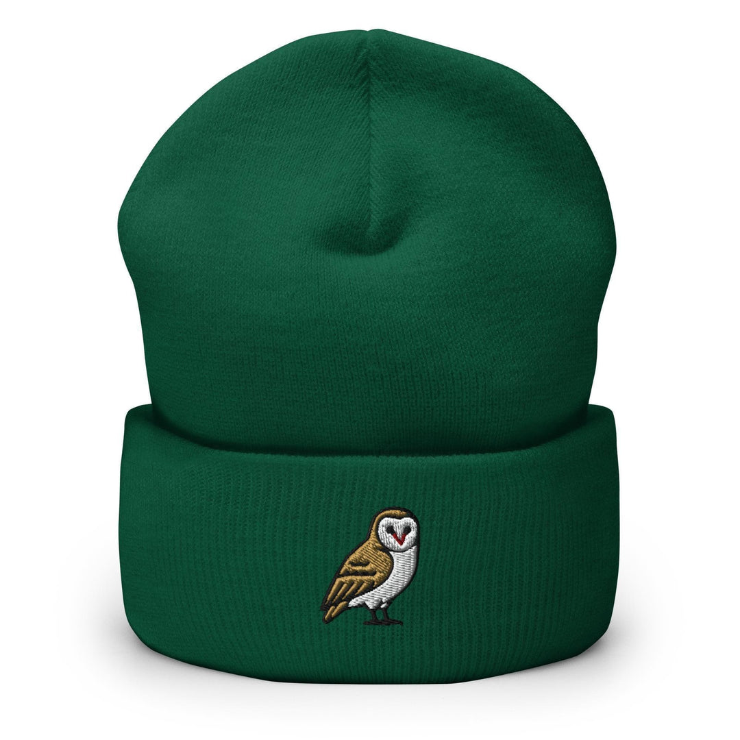 Barn Owl Embroidered Cuffed Beanie: Cozy Unisex Winter Cap