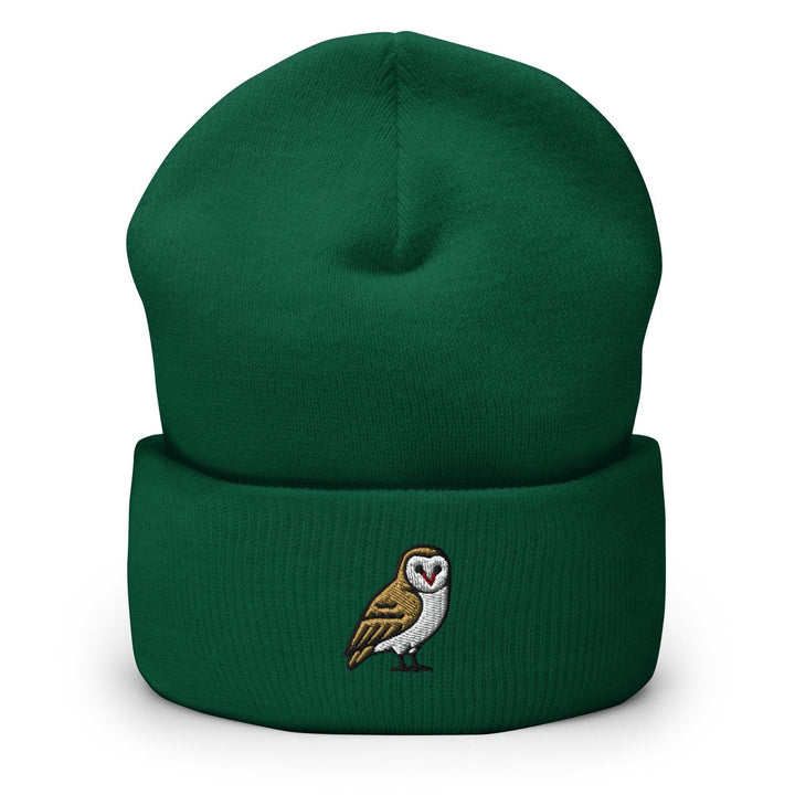 Barn Owl Embroidered Cuffed Beanie: Cozy Unisex Winter Cap