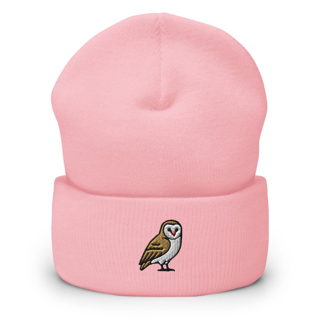 Barn Owl Embroidered Cuffed Beanie: Cozy Unisex Winter Cap