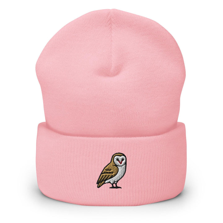 Barn Owl Embroidered Cuffed Beanie: Cozy Unisex Winter Cap