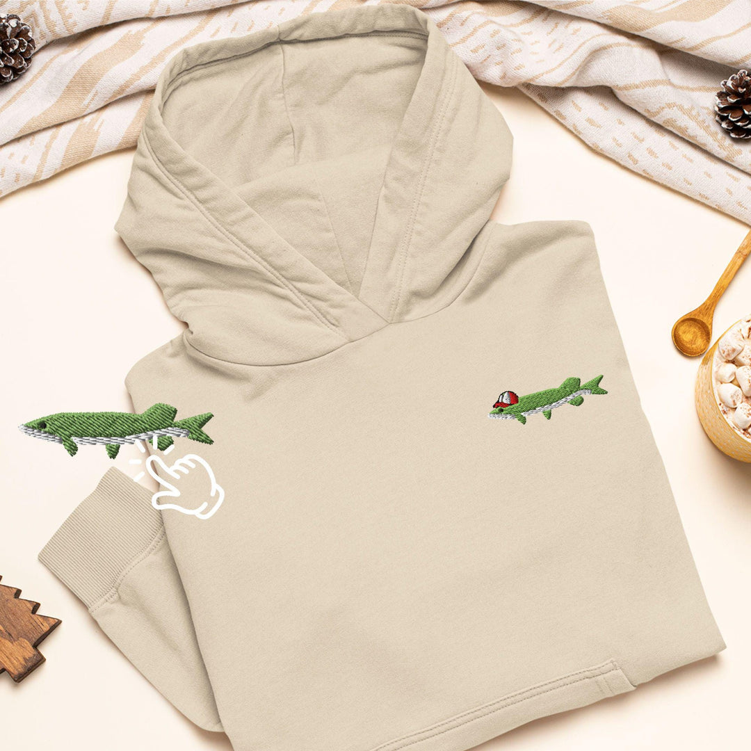 Northern Pike Embroidered Hoodie: Heavy Blend Cotton-Poly, Unisex Fit