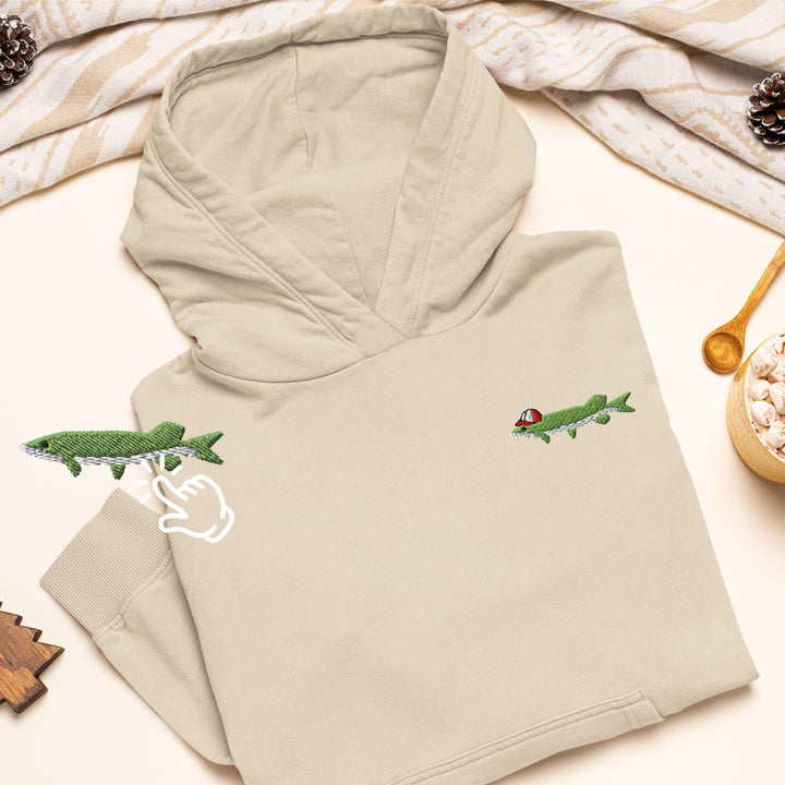 Northern Pike Embroidered Hoodie: Heavy Blend Cotton-Poly, Unisex Fit