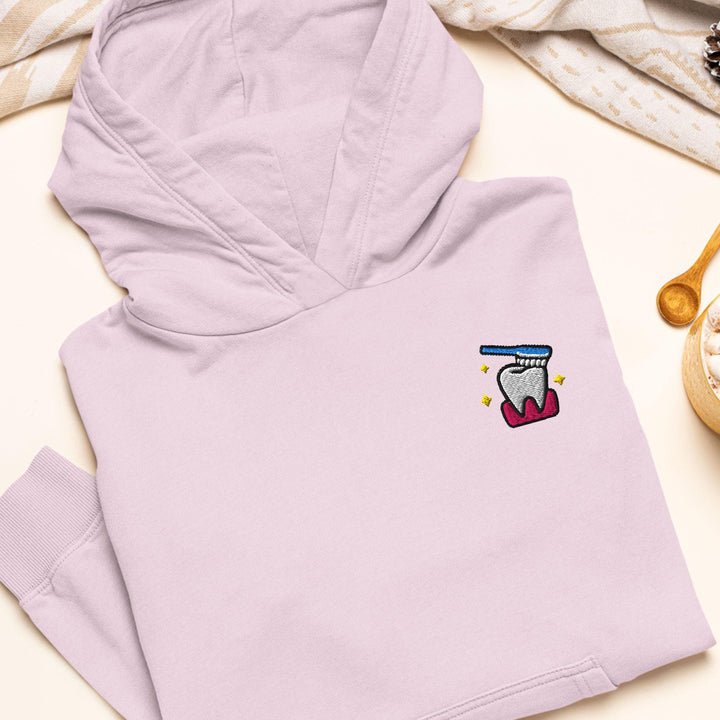 Sparkling Tooth Embroidered Hoodie: Heavy Blend Cotton-Poly, Unisex Fit