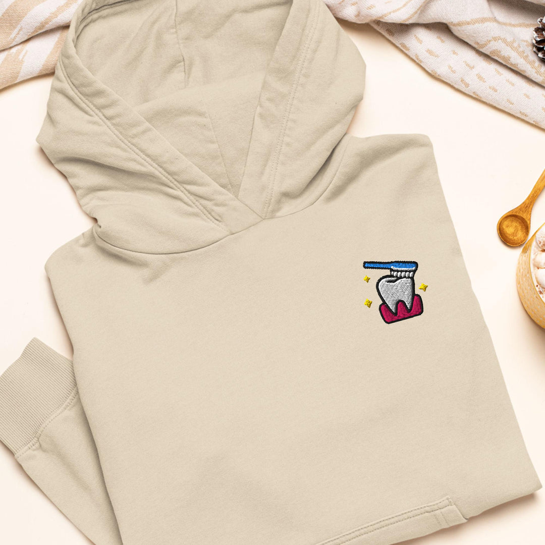 Sparkling Tooth Embroidered Hoodie: Heavy Blend Cotton-Poly, Unisex Fit