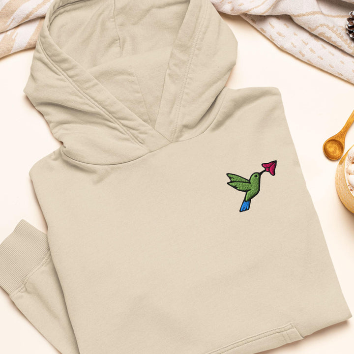 Hummingbird Embroidered Hoodie: Heavy Blend Cotton-Poly, Unisex Fit